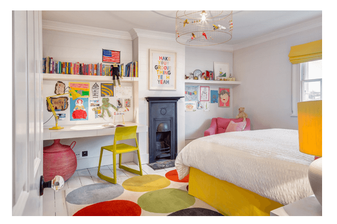 desain kamar anak cantik warna kuning