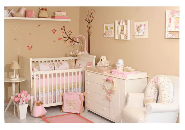 desain kamar bayi warna pink