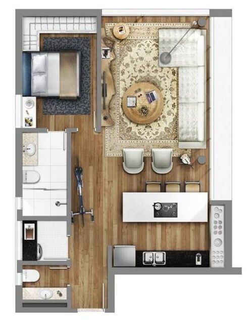 desain rumah mungil tipe 36 satu kamar